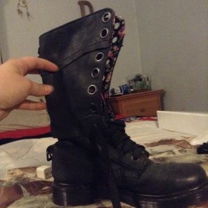 Doc Martin floral lace up combat boots